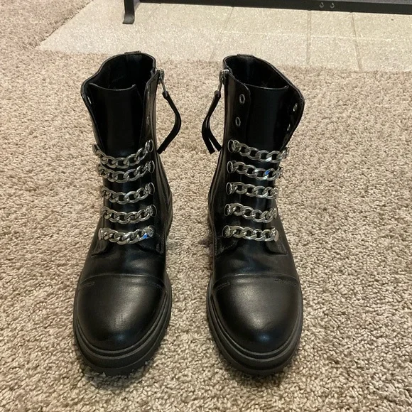 Circus by Sam Edelman Black Combat Boots 6.5M - Picture 5 of 7